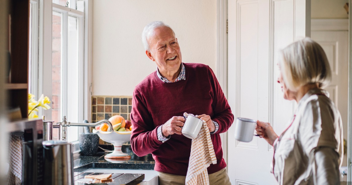 Elderly couple aging in place