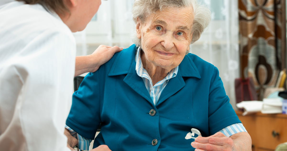 Hearing Impaired Elderly Woman