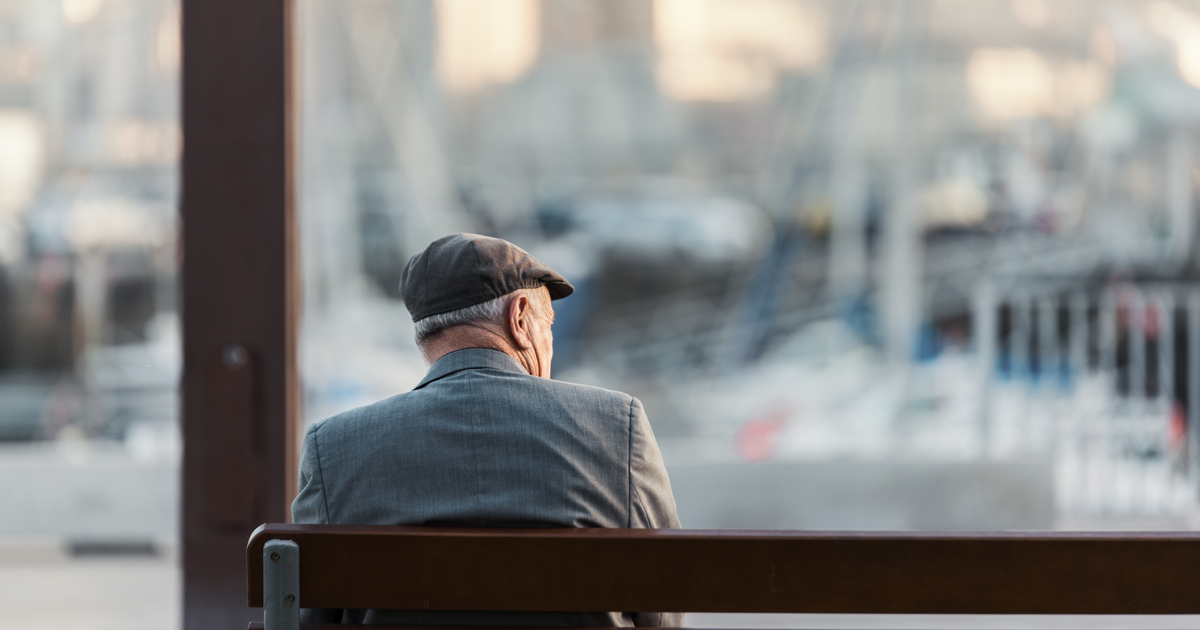 Senior man sitting on bench