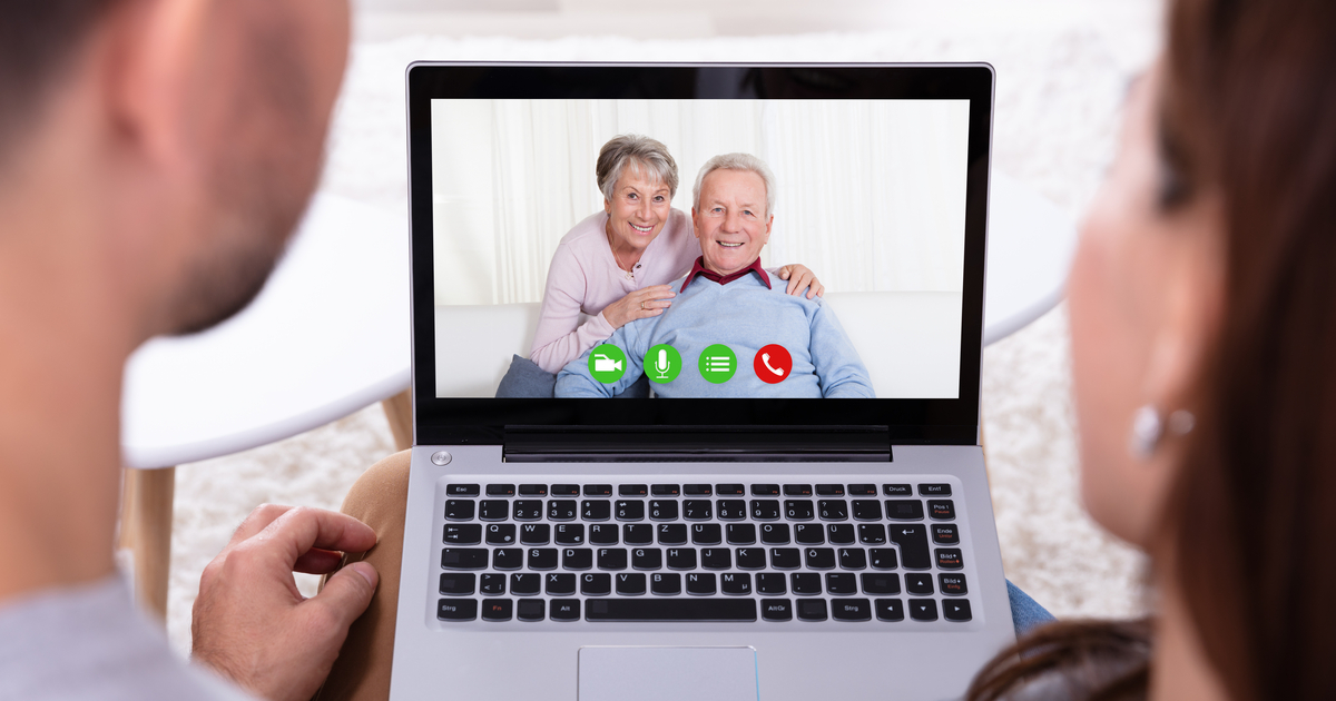 Video call with senior parents