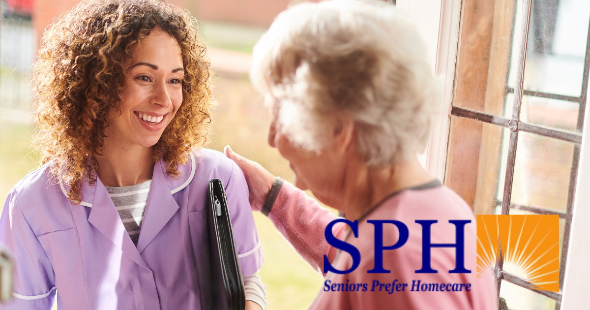 A caregiver enters a senior’s home to provide respite care services.