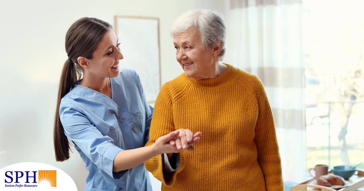 Professional caregivers, like this one who is helping a senior client walk, require a number of qualities and skills to provide compassionate personal care.