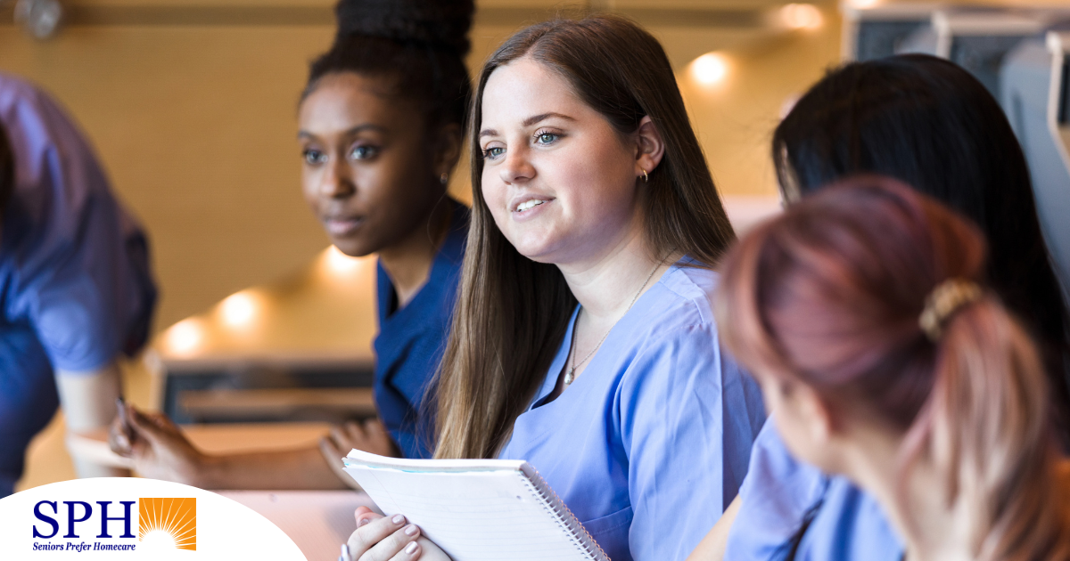 Nursing students like these may benefit from a professional caregiving job that provides experience for their chosen field.