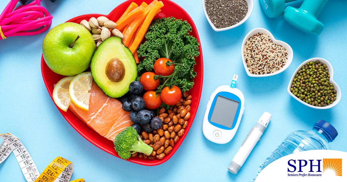 Caregiver’s managing blood sugar as part of senior home care services