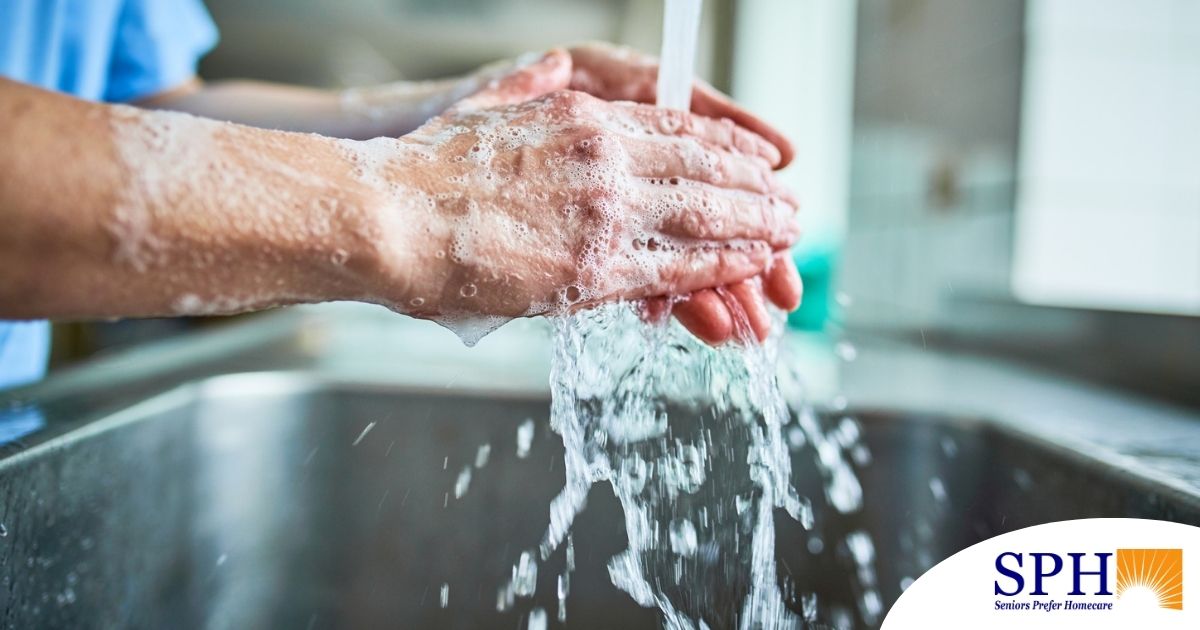 Observing hand hygiene as a part of caregiver wellness during flu season.